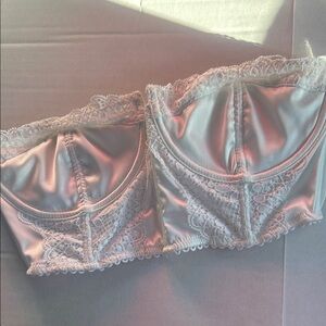 Free People satin / lace bustier / corset bra strappy White S